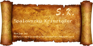 Spalovszky Krisztofer névjegykártya
