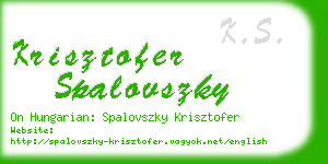 krisztofer spalovszky business card